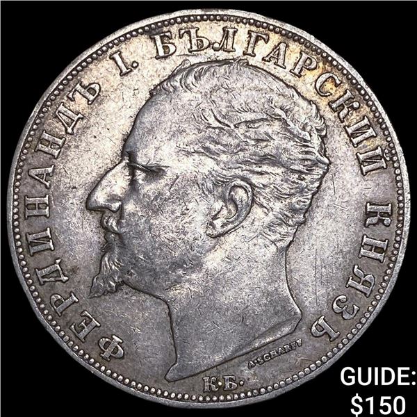 1894 Bulgaria Silver 5 Leva