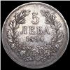 Image 2 : 1894 Bulgaria Silver 5 Leva