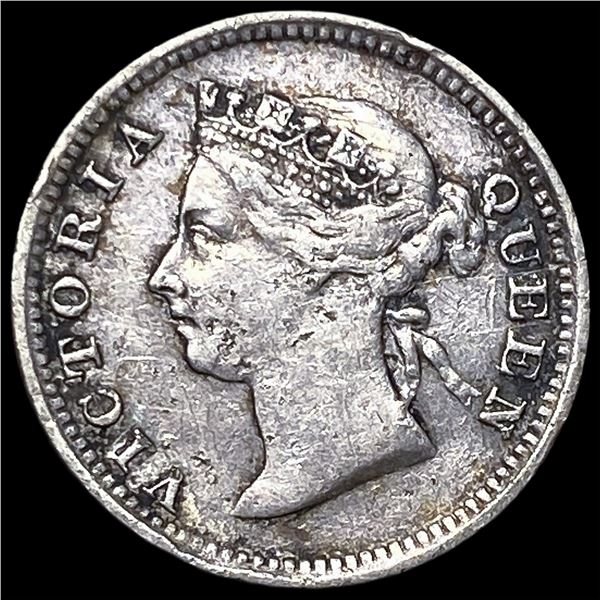 1892 Hong Kong SIlver 5 Cents KM 5
