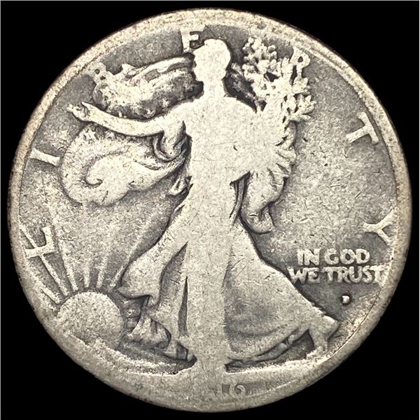 1919-D Silver Walking Liberty Half Dollar NICELY CIRCULATED