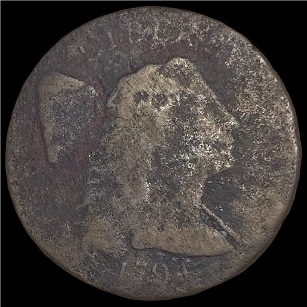 This is a heavily worn 1804 Draped Bust Large Cent. NICELY CIRCULATED