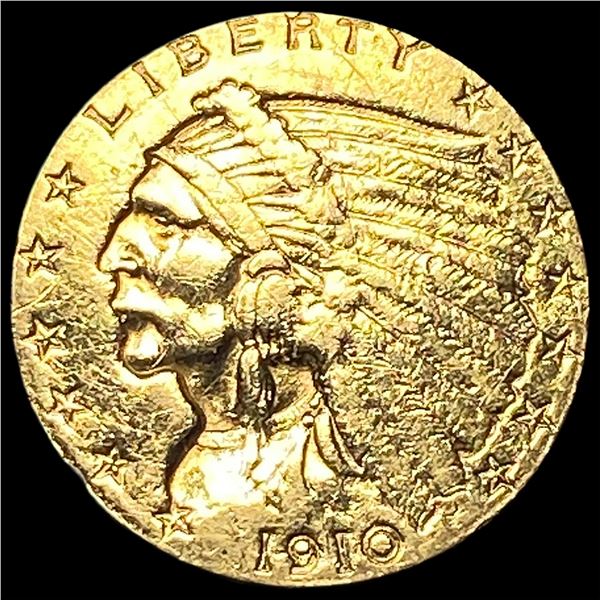 1910 Indian Head Gold $2.50 Quarter Eagle UNCIRCULATED