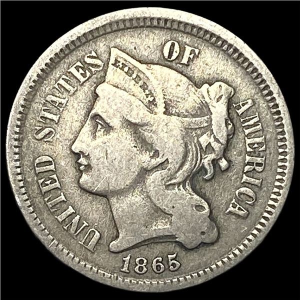 1865 Nickel Three-Cent Piece LIGHTLY CIRCULATED