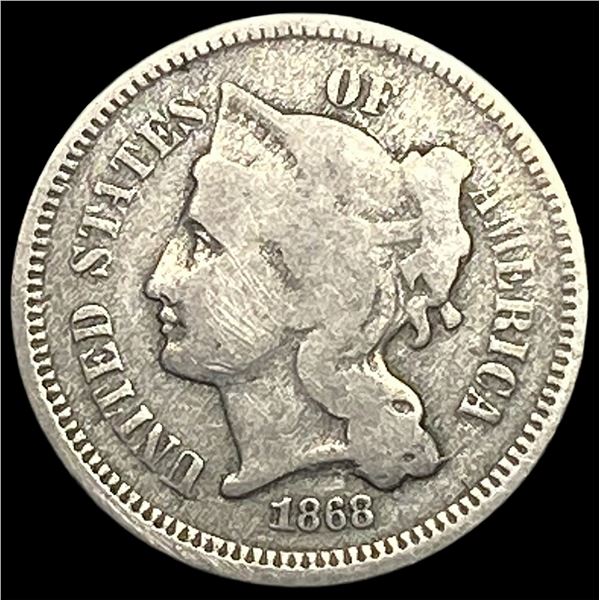 1868 Nickel Three-Cent Piece NICELY CIRCULATED
