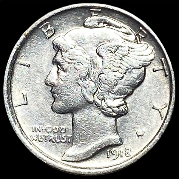 1918-D Silver Mercury Dime CLOSELY UNCIRCULATED