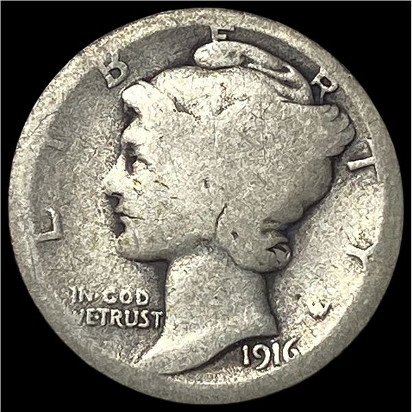 1916-D Silver Mercury Dime NICELY CIRCULATED