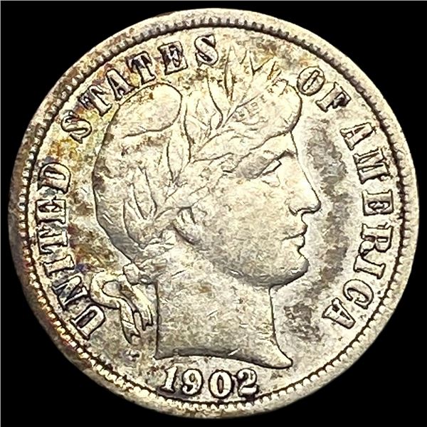 1902-O Silver Barber Dime NEARLY UNCIRCULATED