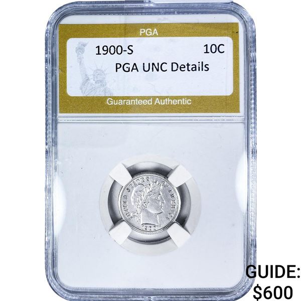 1900-S Barber Dime PGA UNC Details