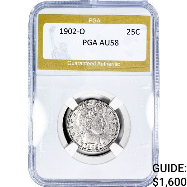1902-O Barber Quarter PGA AU58