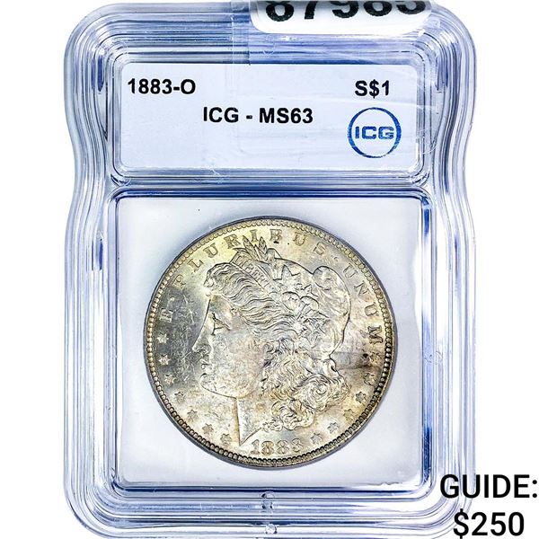 1883-O Morgan Silver Dollar ICG MS63