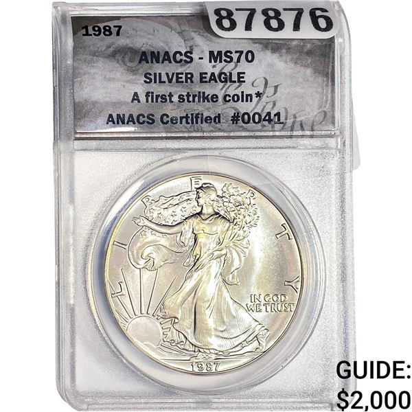 1987 Silver Eagle ANACS MS70
