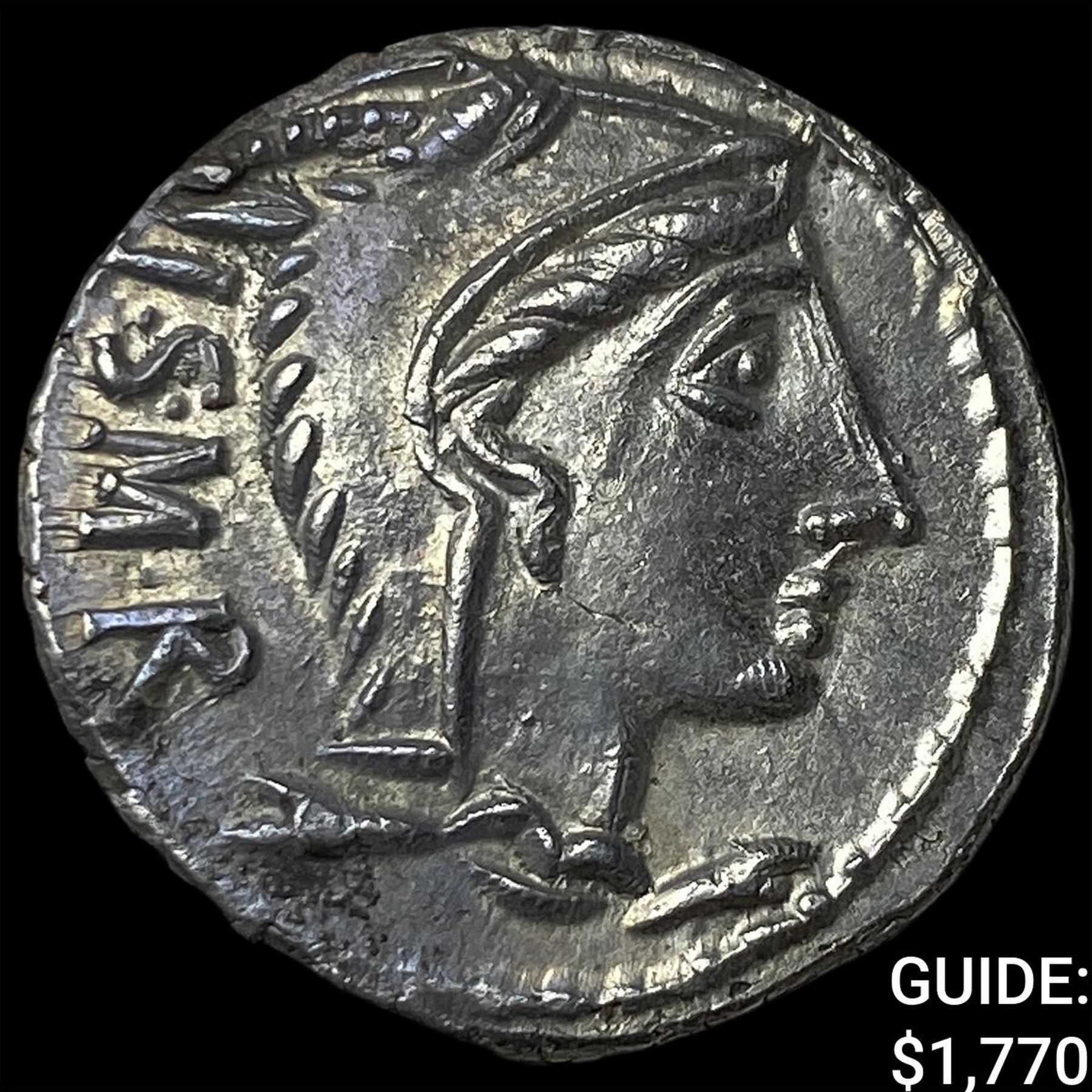 Roman L. Thorius Balbus 105 BC Silver Denarius