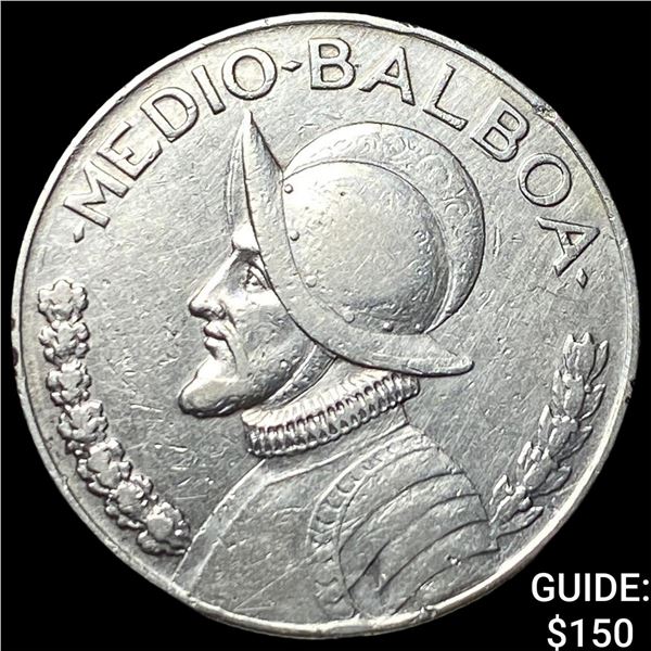 1930 Panama Silver 1/2 Balboa