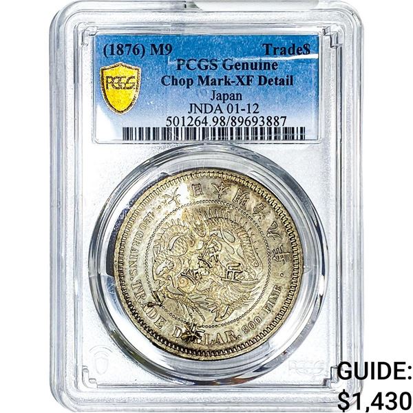 (1876)M9 Japan Trade Dollar PCGS XF Detail
