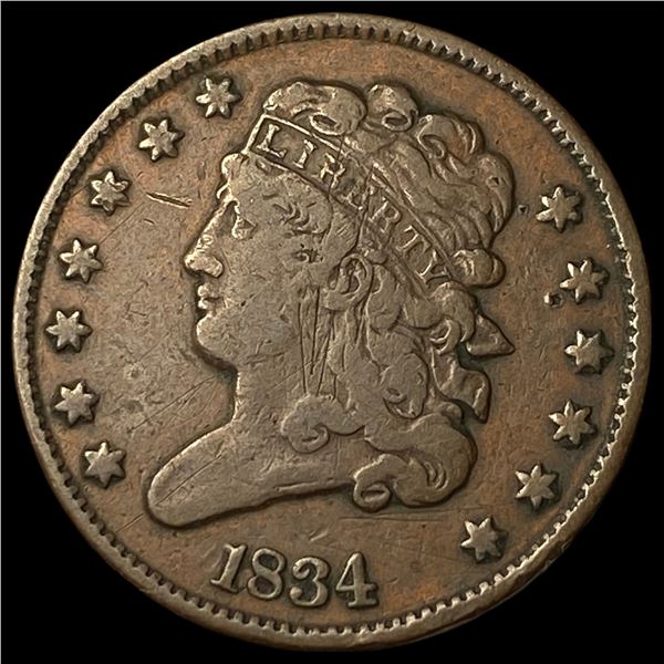 1834 Classic Head Half Cent CLOSELY UNCIRCULATED