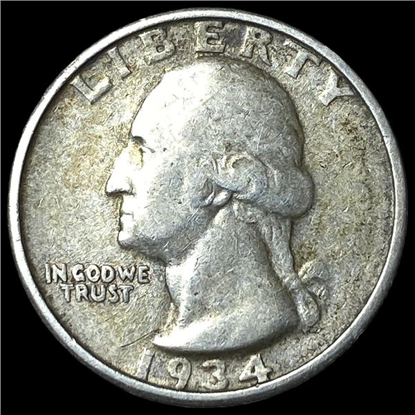 1934 Double Motto Washington Quarter NEARLY UNCIRCULATED