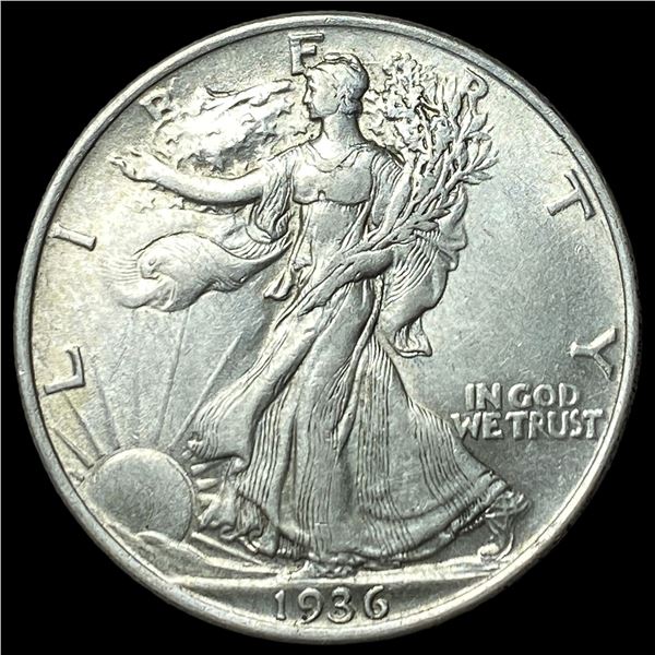 1936 Silver Walking Liberty Half Dollar CHOICE AU