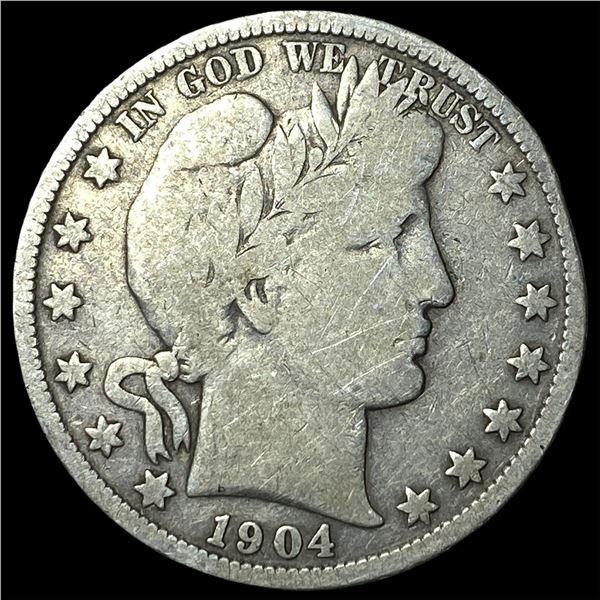 1904-O Silver Barber Half Dollar LIGHTLY CIRCULATED