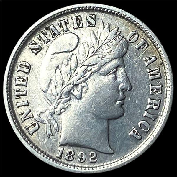 1892 Silver Barber Dime CHOICE AU
