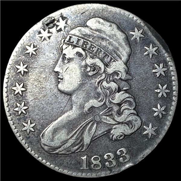 1833 Silver Capped Bust Half Dollar LIGHTLY CIRCULATED