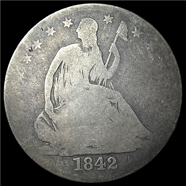 1842-O Silver Seated Liberty Half Dollar NICELY CIRCULATED
