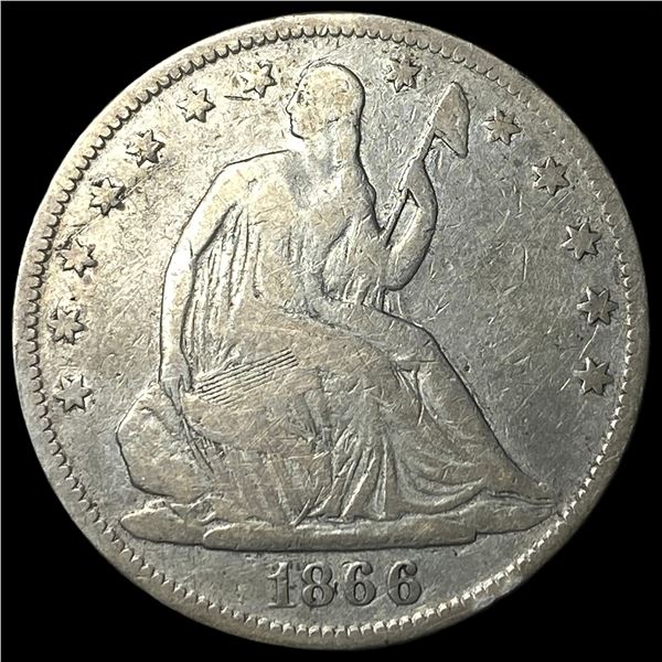 1866 Seated Liberty Half Dollar NICELY CIRCULATED