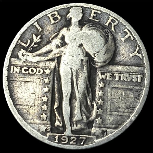 1927-S Silver Standing Liberty Quarter LIGHTLY CIRCULATED