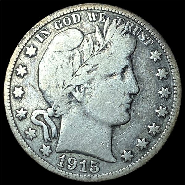 1915-S Silver Barber Half Dollar LIGHTLY CIRCULATED