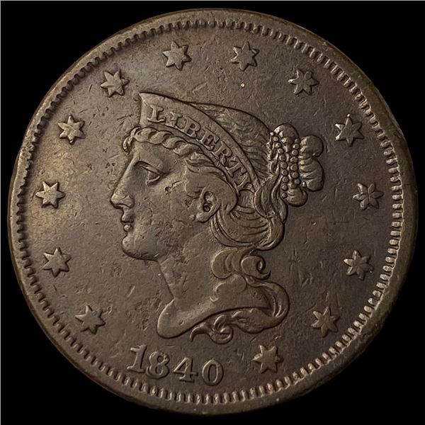 1840 Braided Hair Large Cent CLOSELY UNCIRCULATED