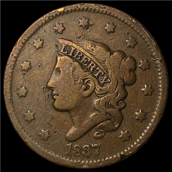 1837 Coronet Head Large Cent NEARLY UNCIRCULATED