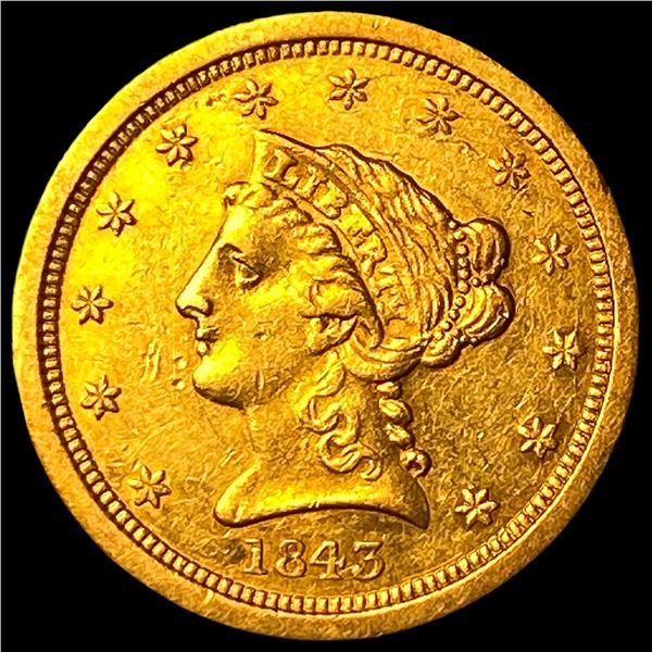 1843-O Gold $2.5 Liberty Head Quarter Eagle CHOICE AU