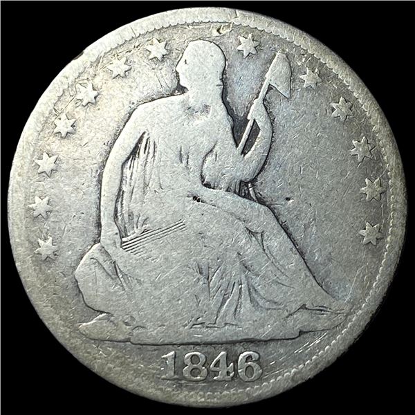 1846 Silver Seated Liberty Half Dollar NICELY CIRCULATED