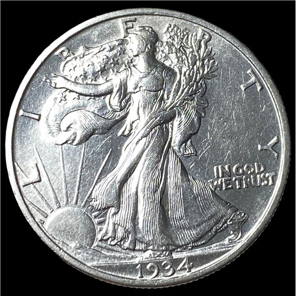 1934-S Silver Walking Liberty Half Dollar   CHOICE AU