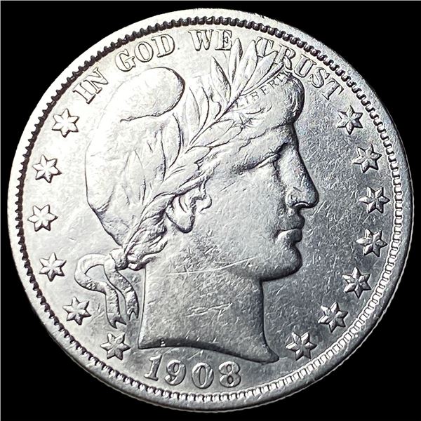 1908-O Silver Barber Half Dollar LIGHTLY CIRCULATED