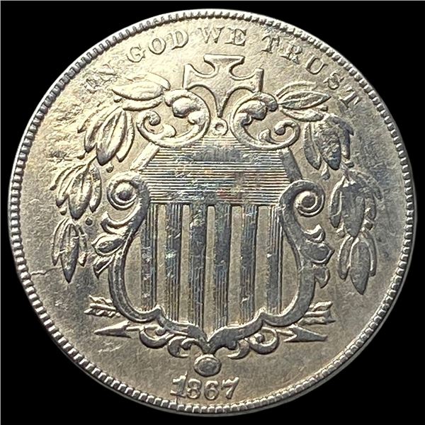 1867 RAYS Shield Nickel CLOSELY UNCIRCULATED
