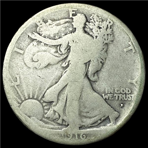1916-D Walking Liberty Half Dollar NICELY  CIRCULATED