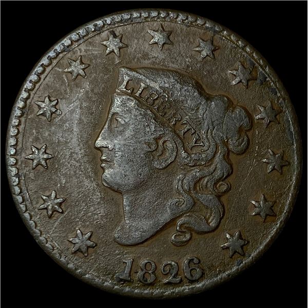 1826 Coronet Head Large Cent NEARLY  UNCIRCULATED