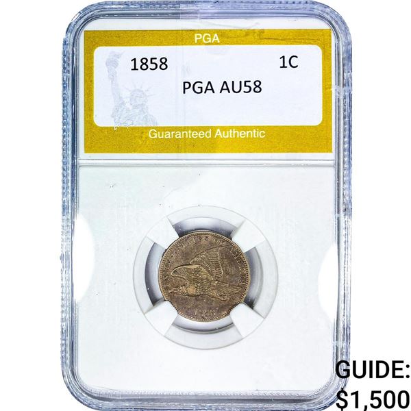 1858 Flying Eagle Cent PGA AU58