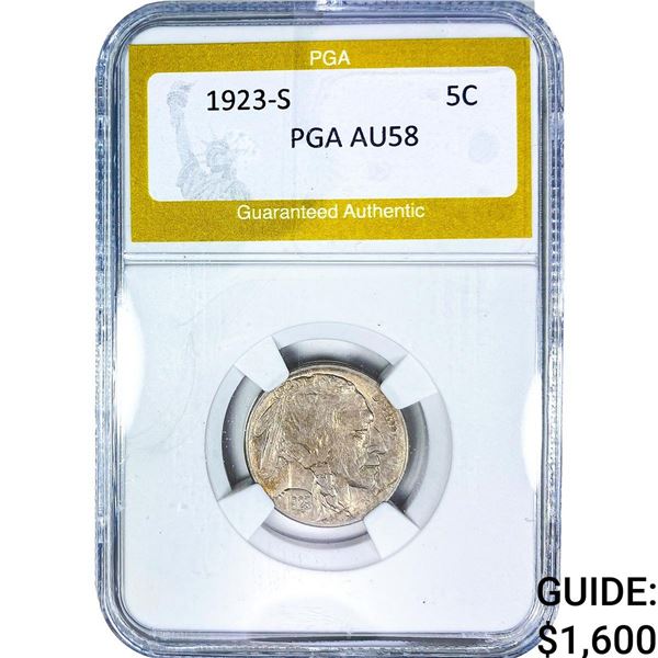 1923-S Buffalo Nickel PGA AU58
