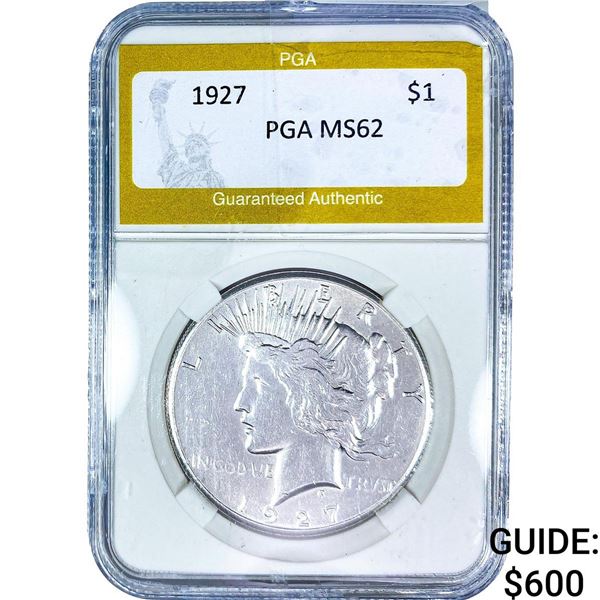 1927 Silver Peace Dollar PGA MS62