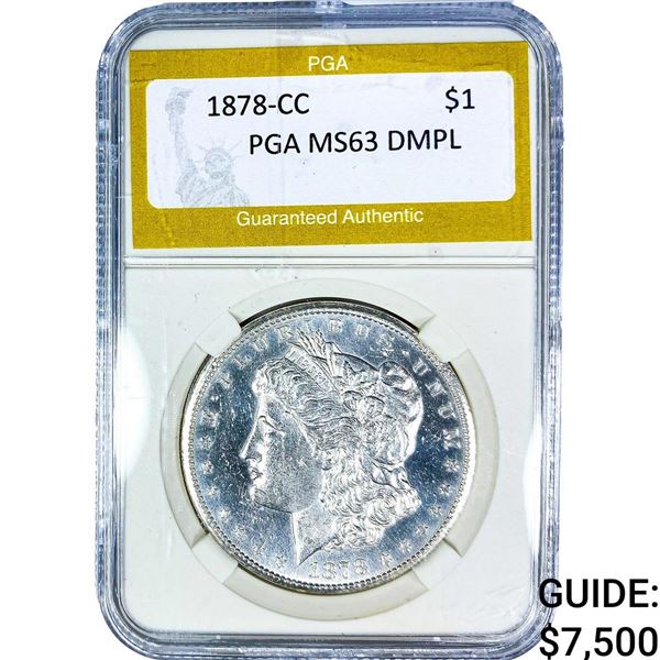 1878-CC Morgan Silver Dollar PGA MS63 DMPL