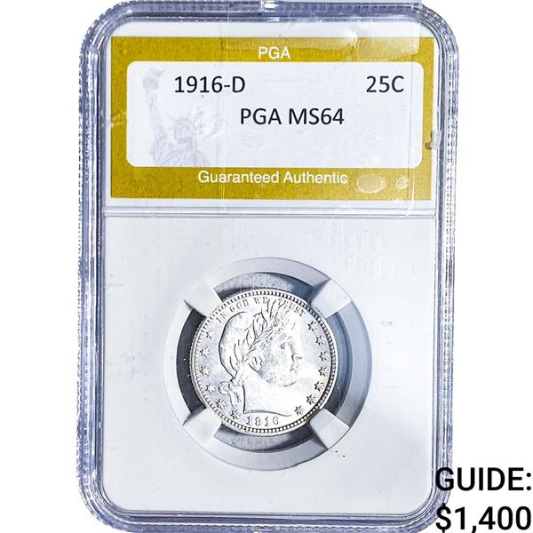 1916-D Barber Quarter PGA MS64