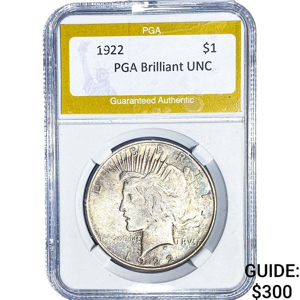 1922 Silver Peace Dollar PGA Brilliant UNC