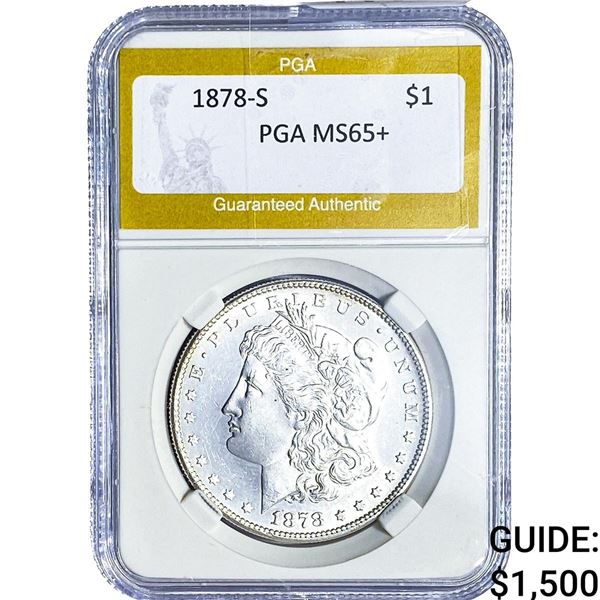 1878-S Morgan Silver Dollar PGA MS65+