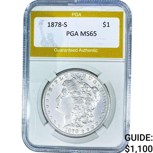 1878-S Morgan Silver Dollar PGA MS65