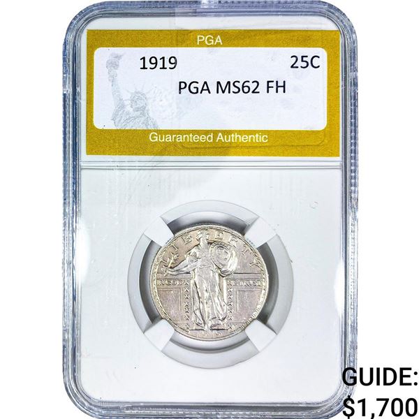 1919 Standing Liberty Quarter PGA MS62 FH