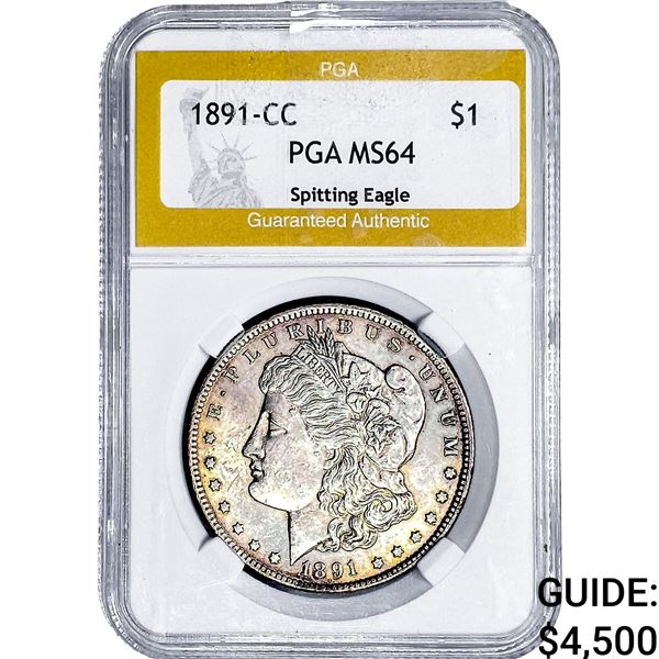 1891-CC Morgan Silver Dollar PGA MS64