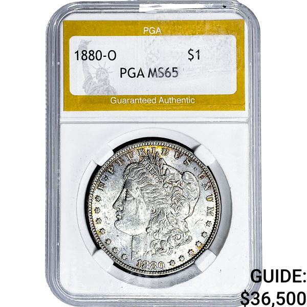1880-O Morgan Silver Dollar PGA MS65