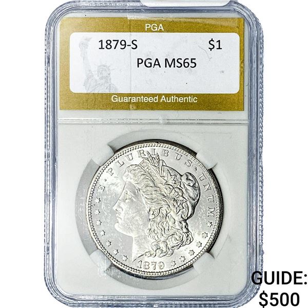 1879-S Morgan Silver Dollar PGA MS65