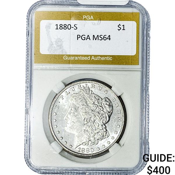 1880-S Morgan Silver Dollar PGA MS64